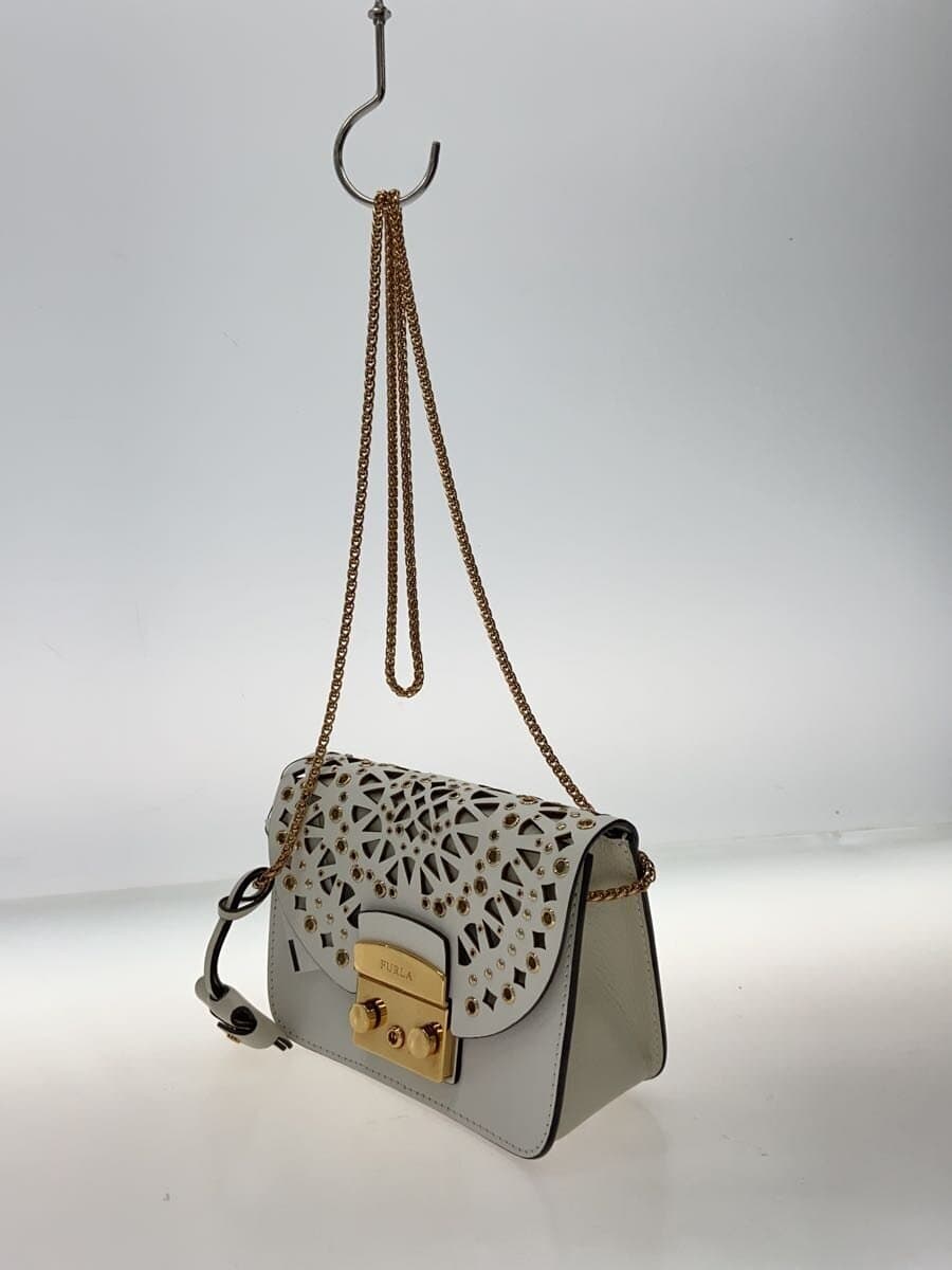 FURLA Metro Police Bolero Shoulder Bag Leather WHT 2