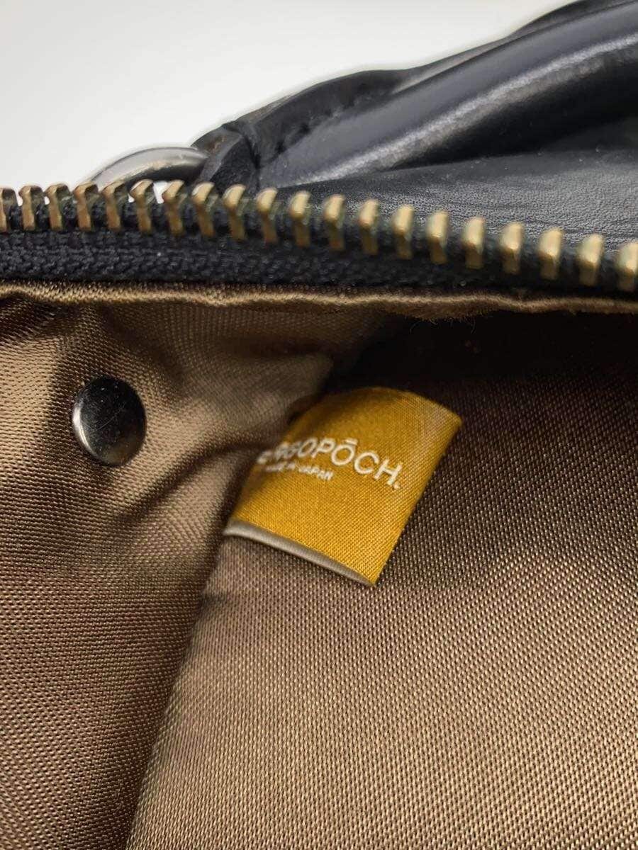 HERGOPOCH Shoulder Bag Leather BLK Plain 5