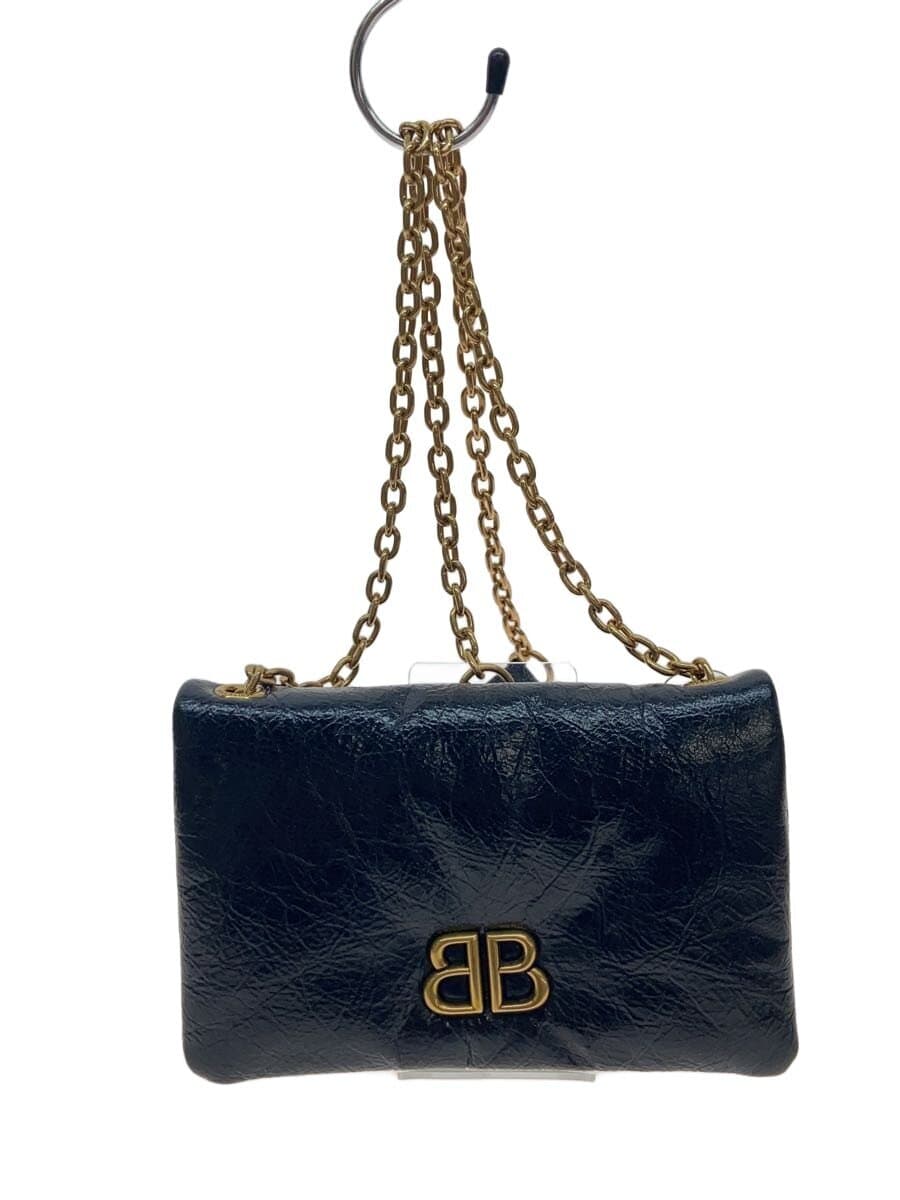 BALENCIAGA Shoulder Bag Leather BLK 810562