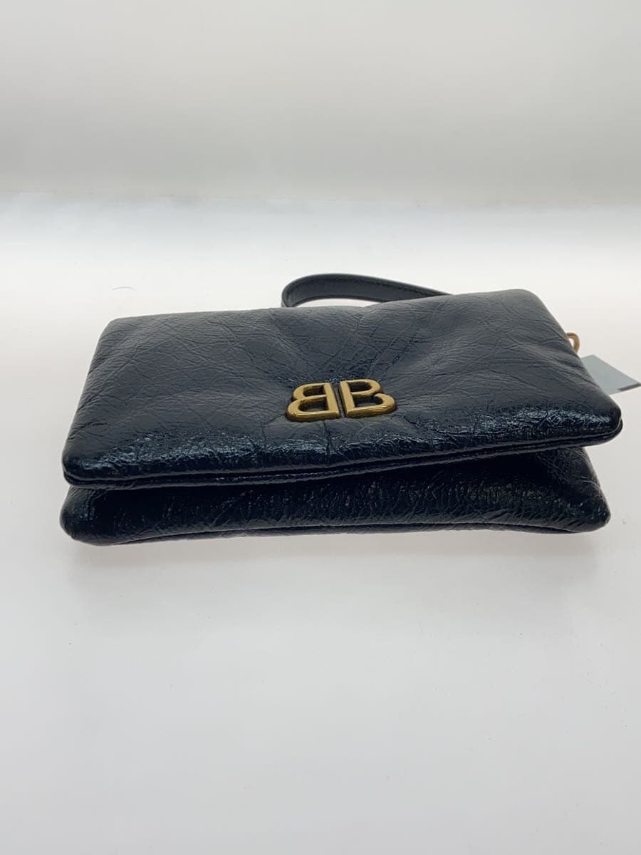 BALENCIAGA Shoulder Bag Leather BLK 810562 4