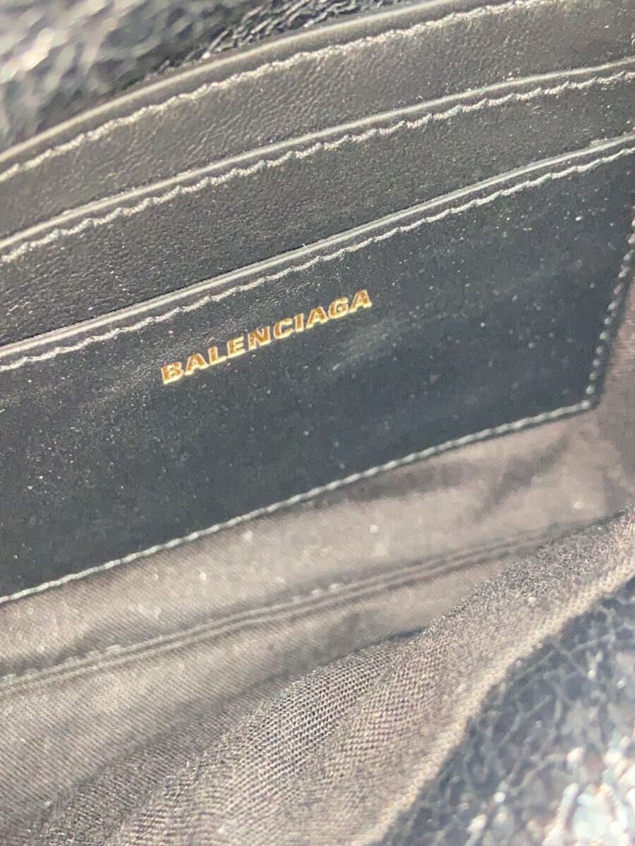 BALENCIAGA Shoulder Bag Leather BLK 810562 6