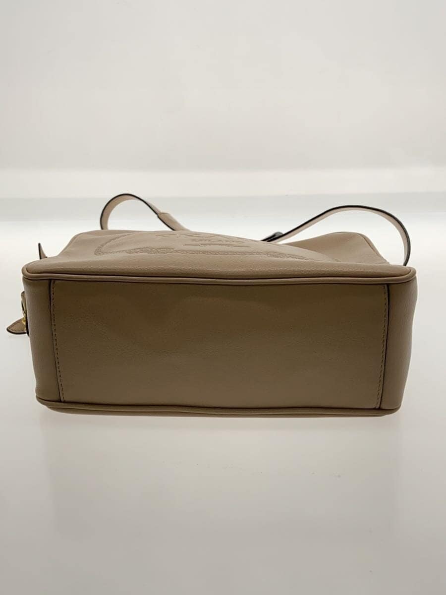PRADA camera bag shoulder bag leather BEG embossed logo 4