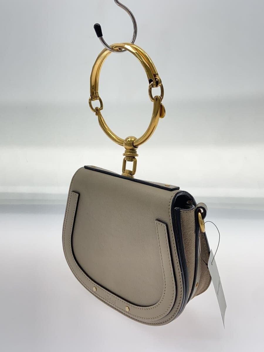 Chloe Small Nile Bracelet Bag Shoulder Bag Leather GRY Logo 2