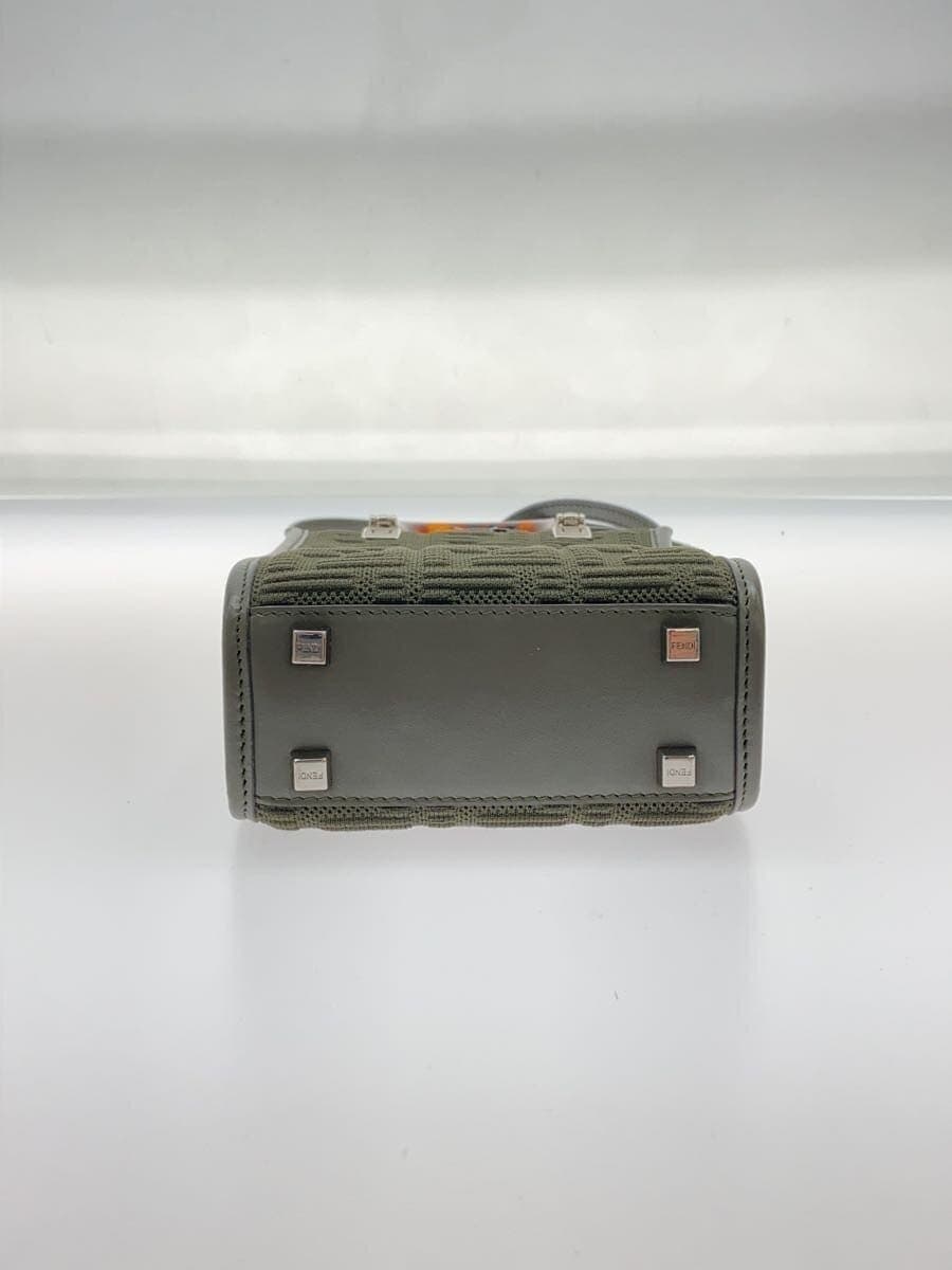 FENDI Sunshine Shopper Mini Handbag Canvas Zucca Pattern Logo KHK All Over Pattern 4