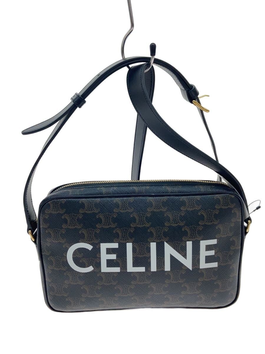 CELINE Shoulder Bag PVC BLK All Over Pattern