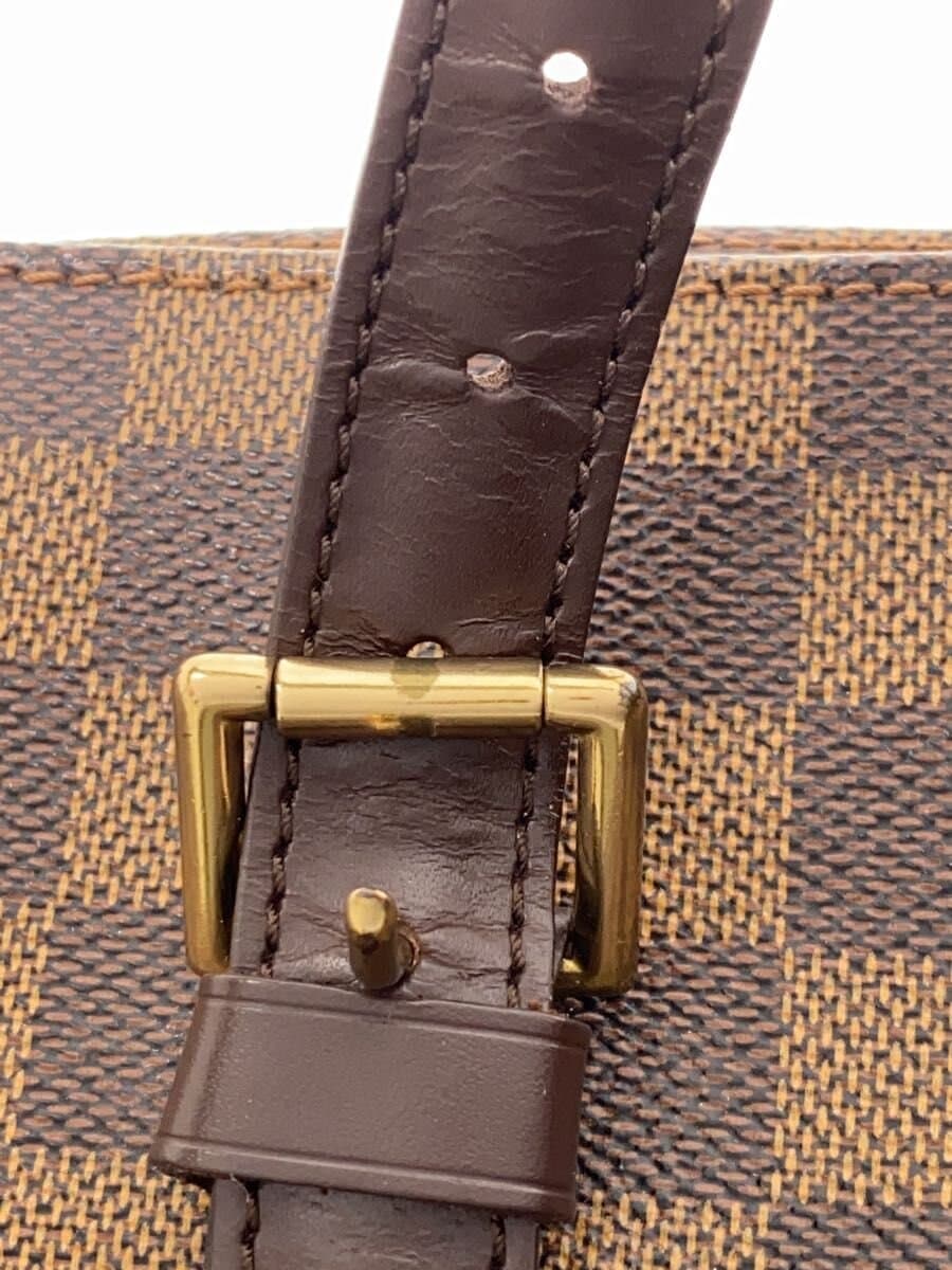 LOUIS VUITTON Chelsea Damier Ebene Tote Bag N51119 PVC BRW Check LV Logo 8