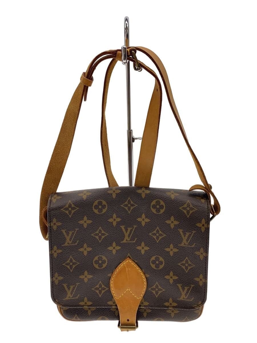 LOUIS VUITTON Cartouchiere MM Monogram Canvas Shoulder Bag M51253 PVC BRW LV Logo