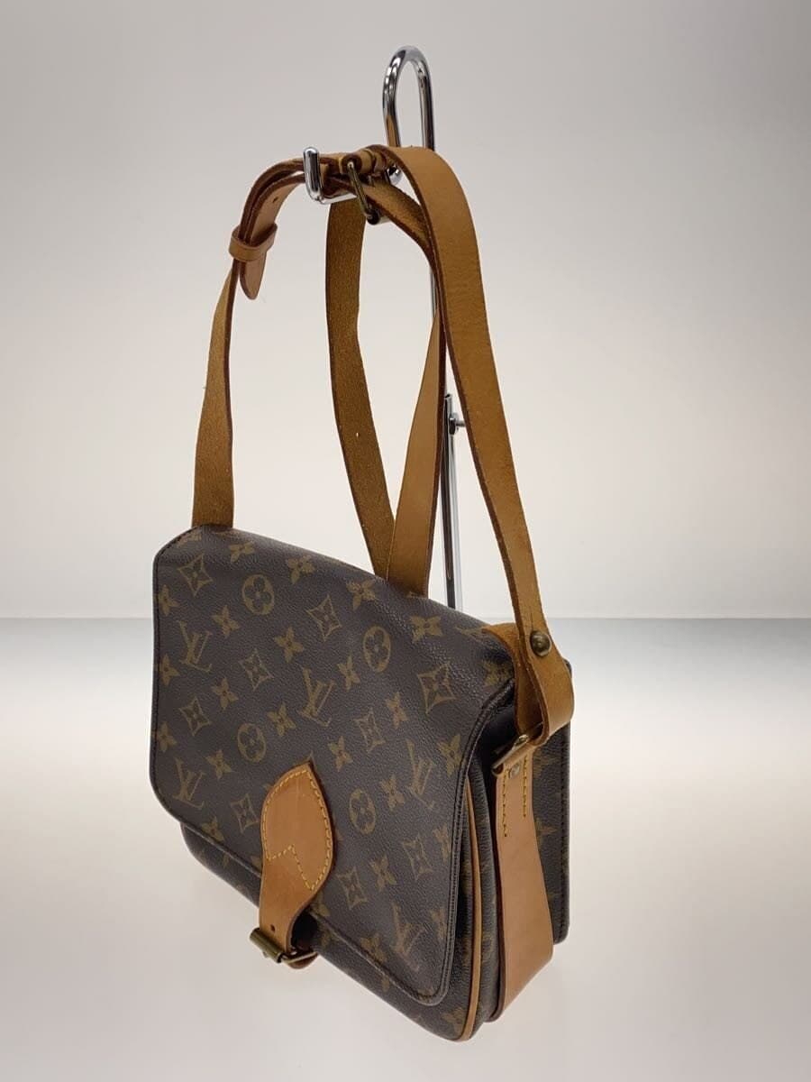 LOUIS VUITTON Cartouchiere MM Monogram Canvas Shoulder Bag M51253 PVC BRW LV Logo 2