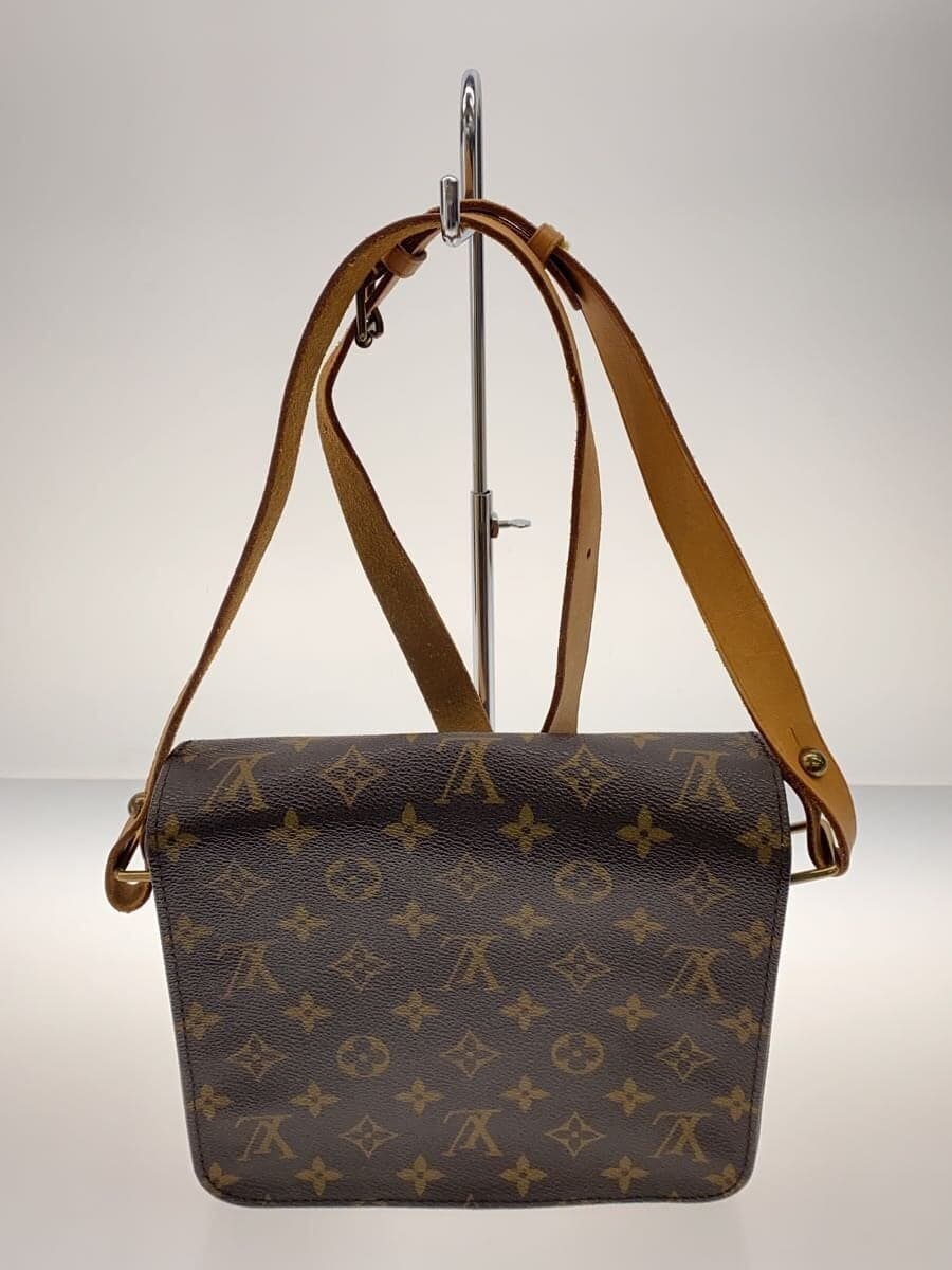 LOUIS VUITTON Cartouchiere MM Monogram Canvas Shoulder Bag M51253 PVC BRW LV Logo 3