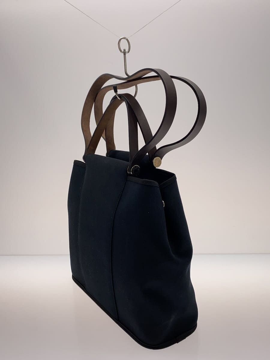 HERMES Cabas Élan PM N Engraving Tote Bag Leather Navy 2