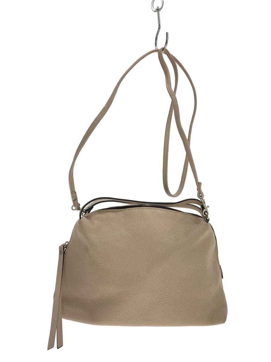 GIANNI CHIARINI Alfa S Shoulder Bag Leather BEG Solid