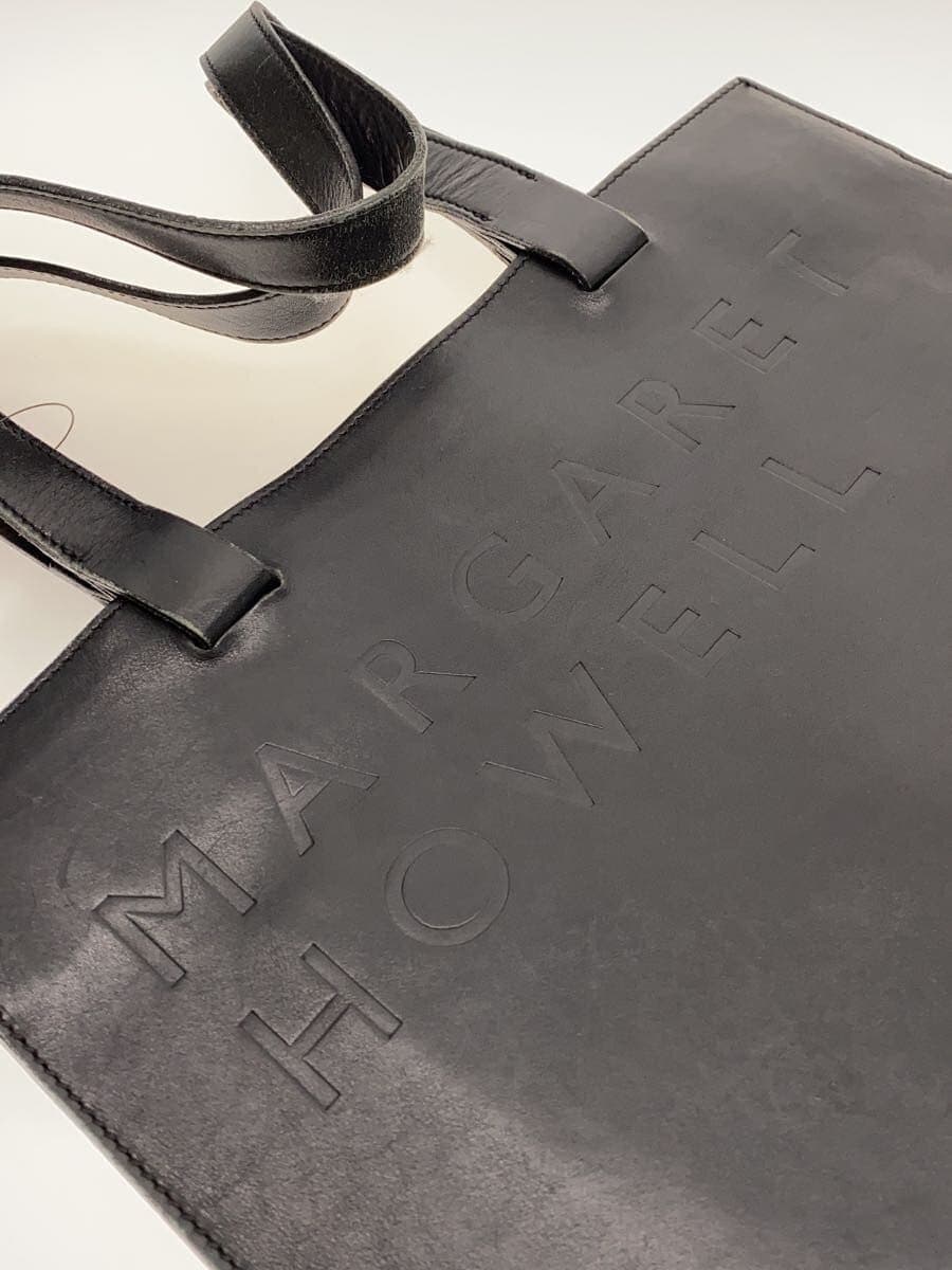 MARGARET HOWELLLEATHER LOGO BAG Tote Bag Leather BLK Solid 5