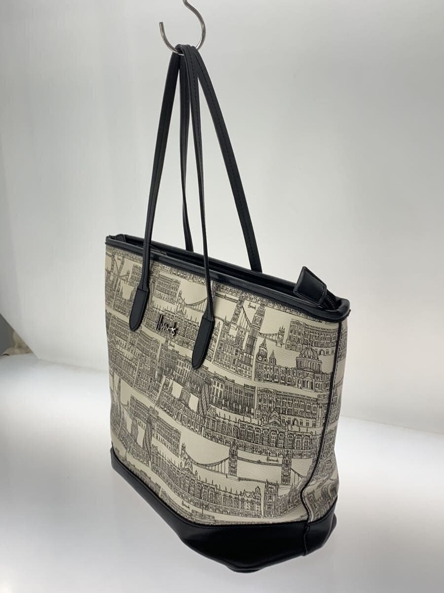 Harrods Tote Bag WHT All Over Pattern 2