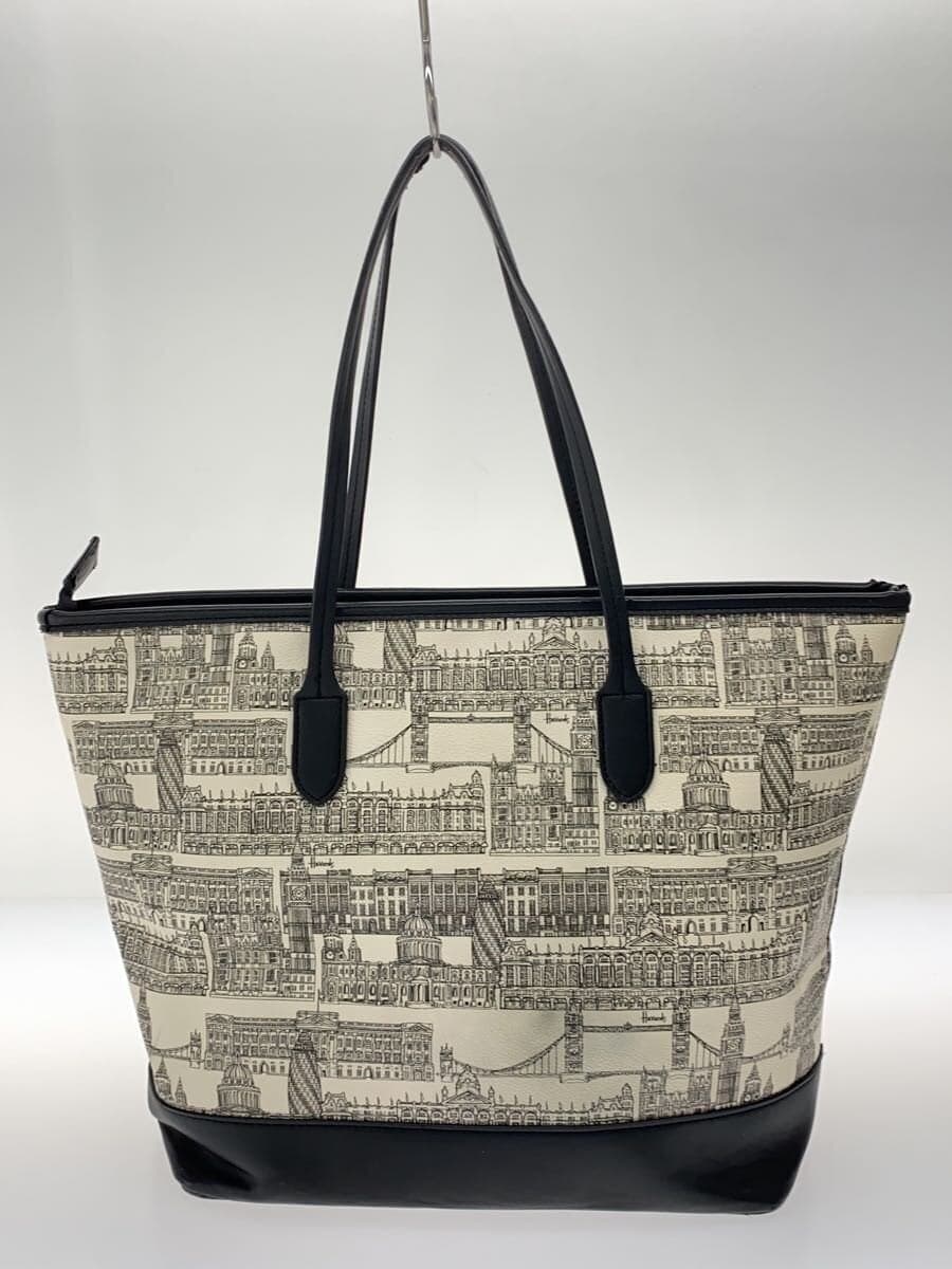 Harrods Tote Bag WHT All Over Pattern 3