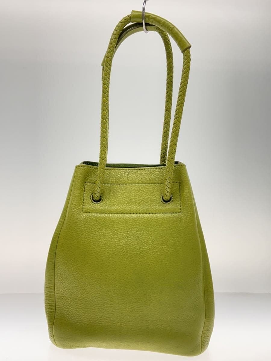 HIROFU drawstring bag braided handbag leather GRN 3