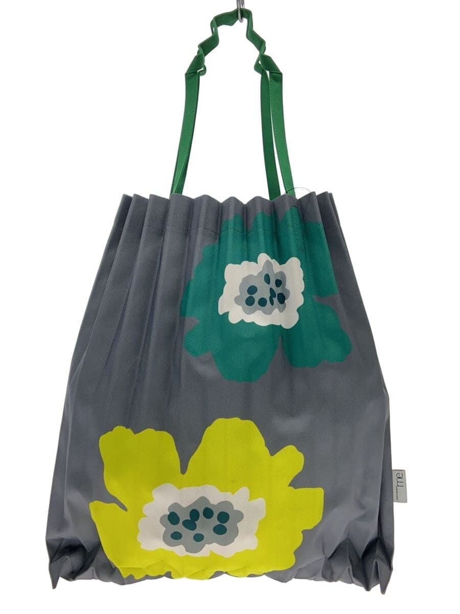 me ISSEY MIYAKE GROW TRUNK PLEATS BAG Tote Bag -- GRY Print mi53ag551