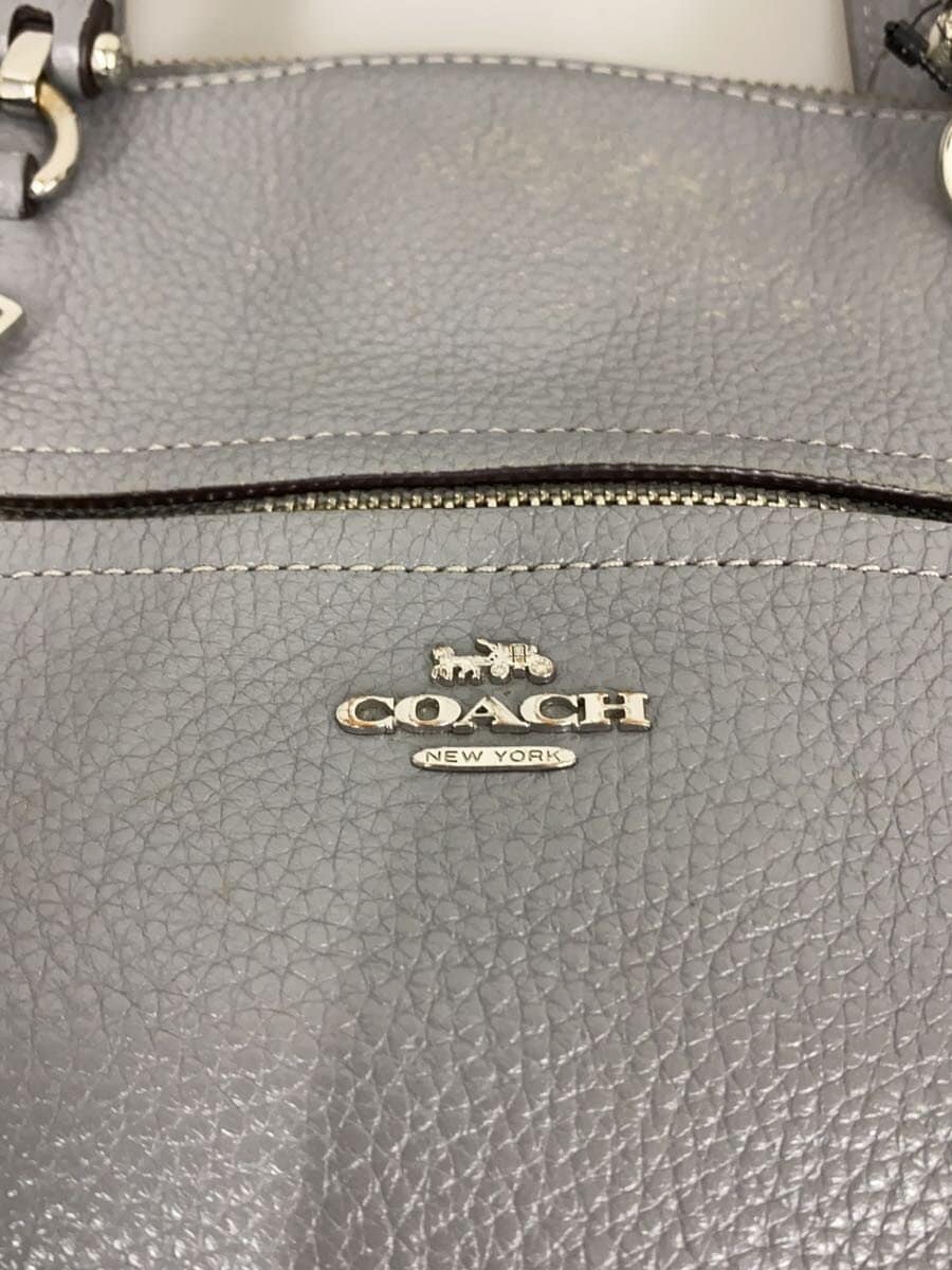 COACH Shoulder Bag Leather GRY 79997 5