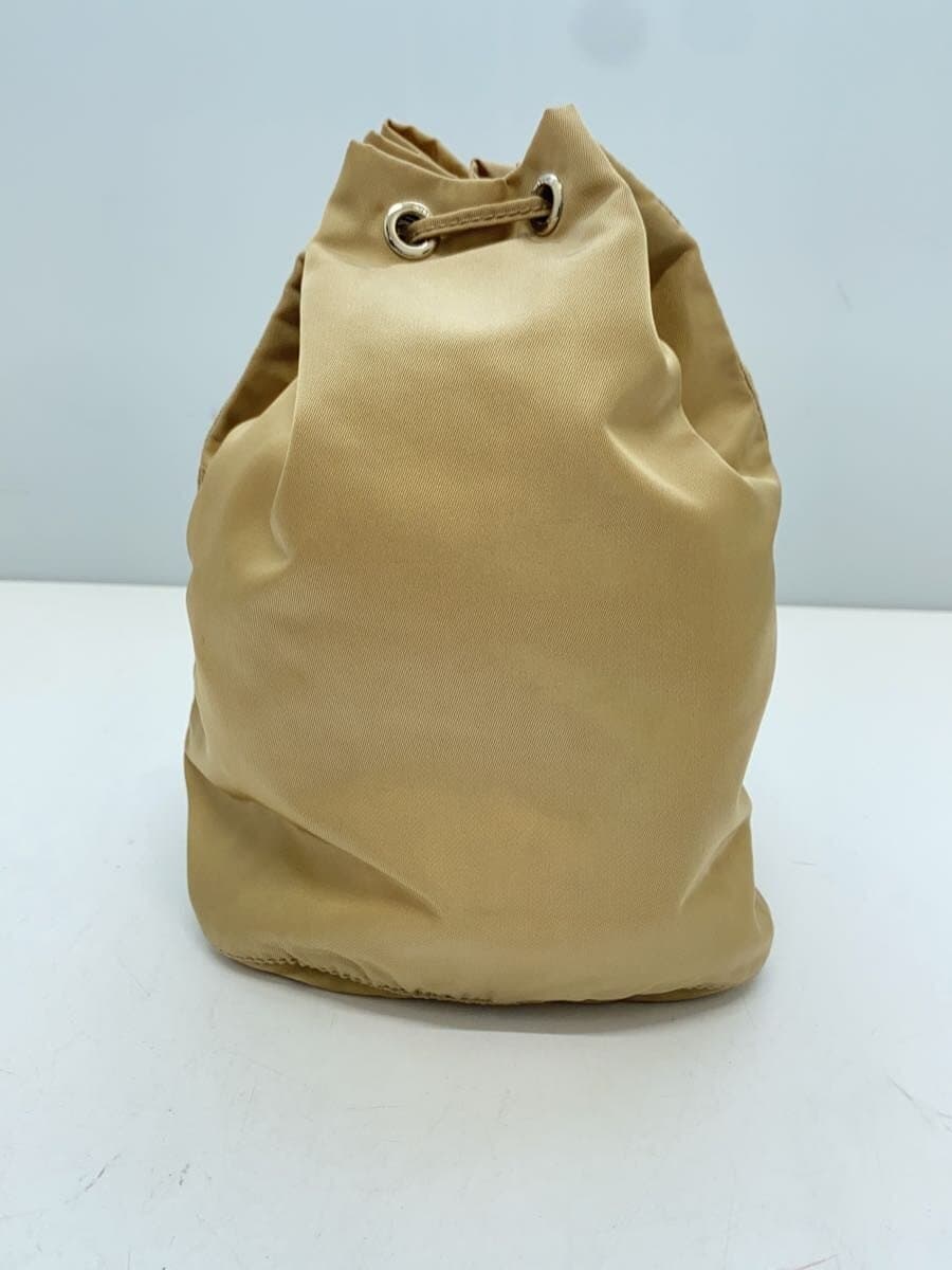 PRADA Drawstring Pouch Nylon Beige Solid 3