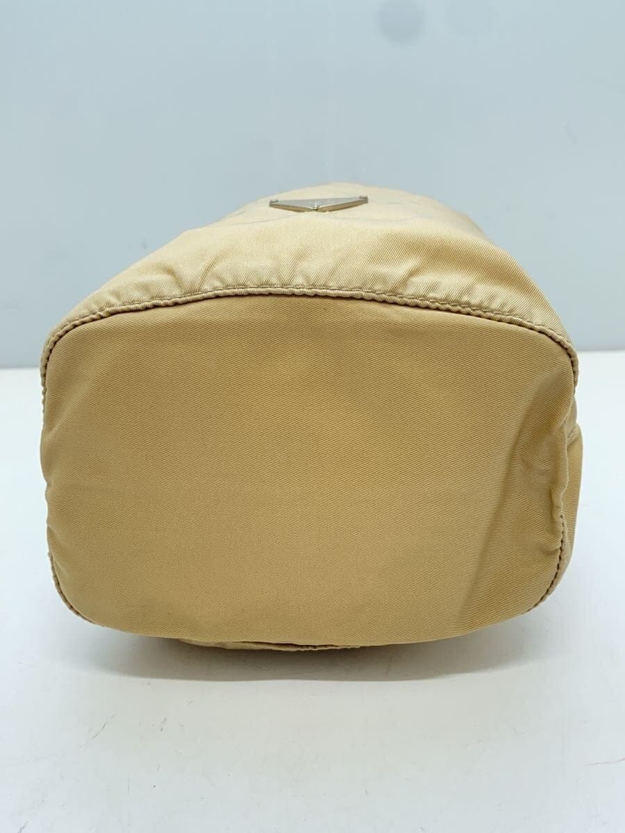 PRADA Drawstring Pouch Nylon Beige Solid 4