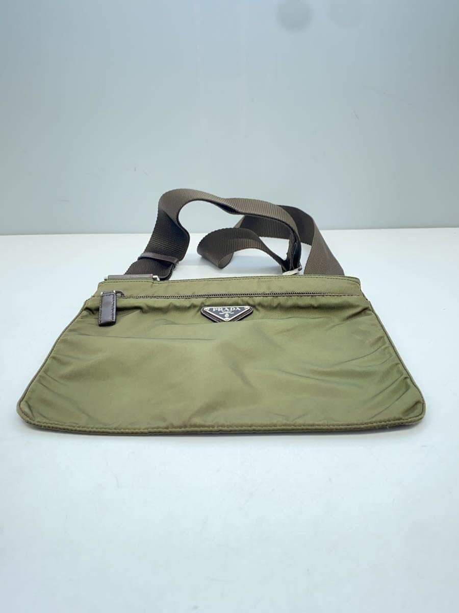 PRADA Shoulder Bag Nylon KHK Solid 4