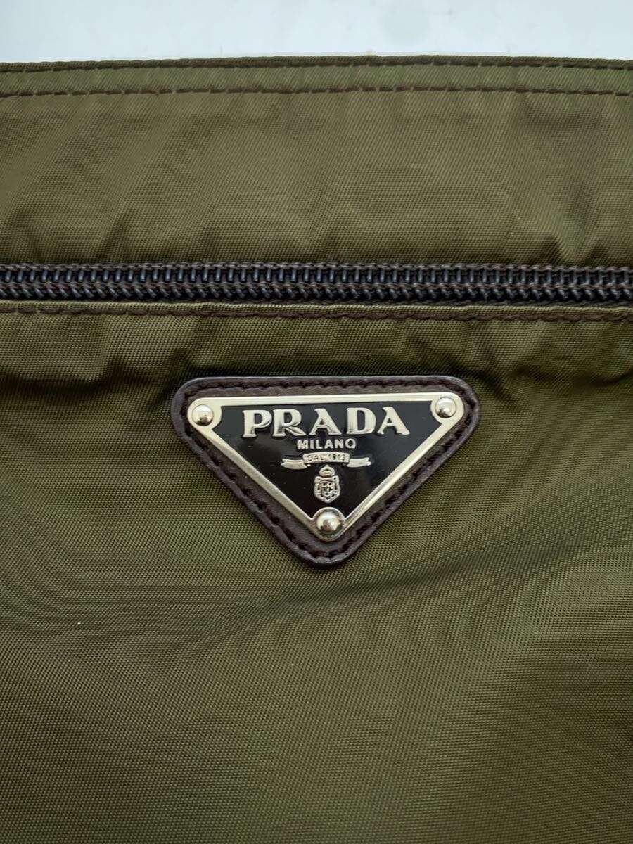 PRADA Shoulder Bag Nylon KHK Solid 5