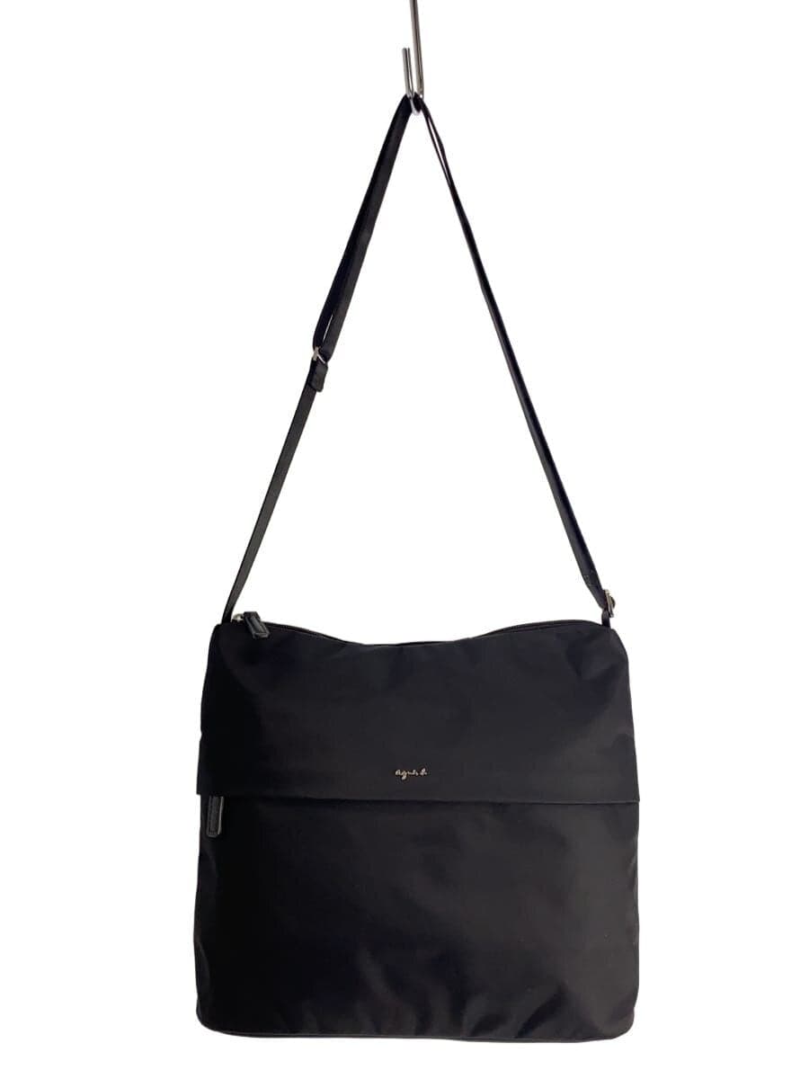 agnes b. Shoulder Bag Nylon BLK Solid