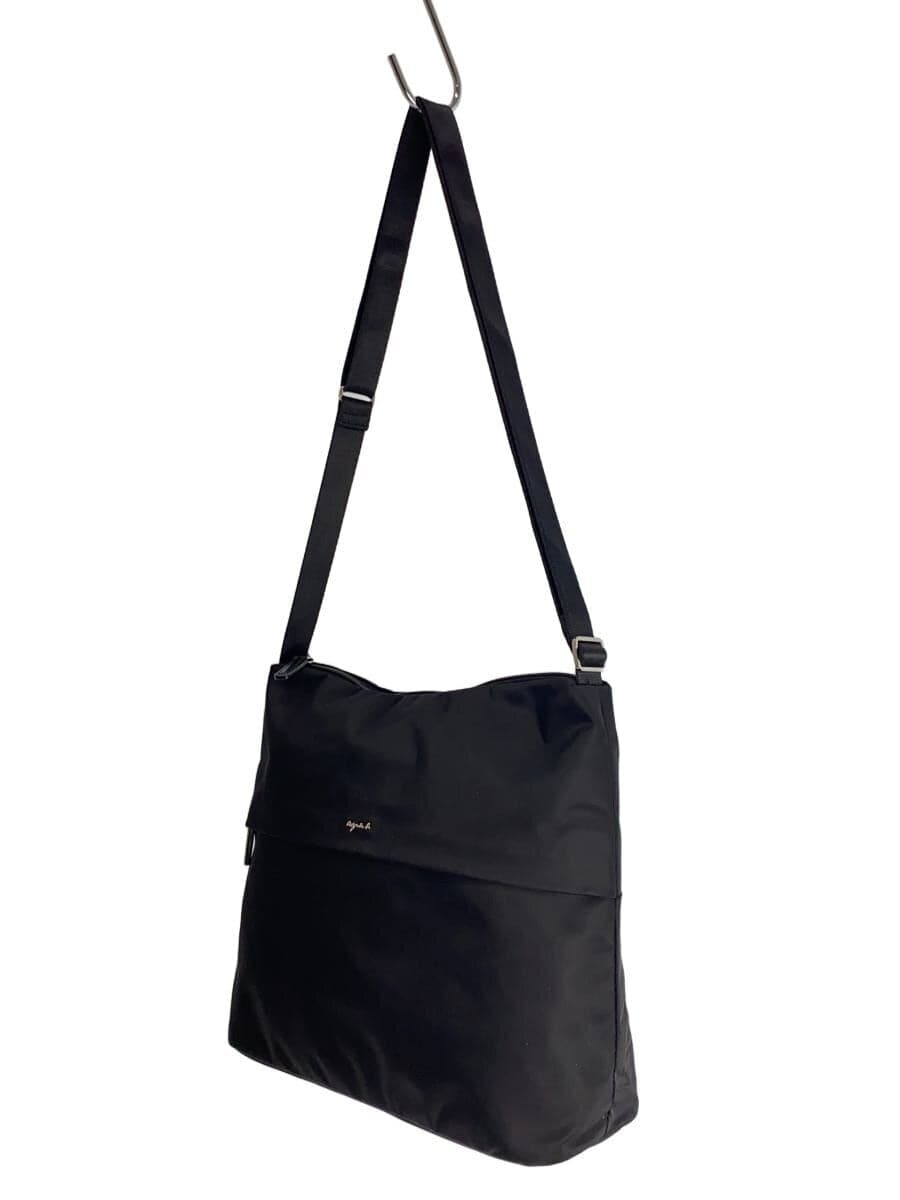 agnes b. Shoulder Bag Nylon BLK Solid 2