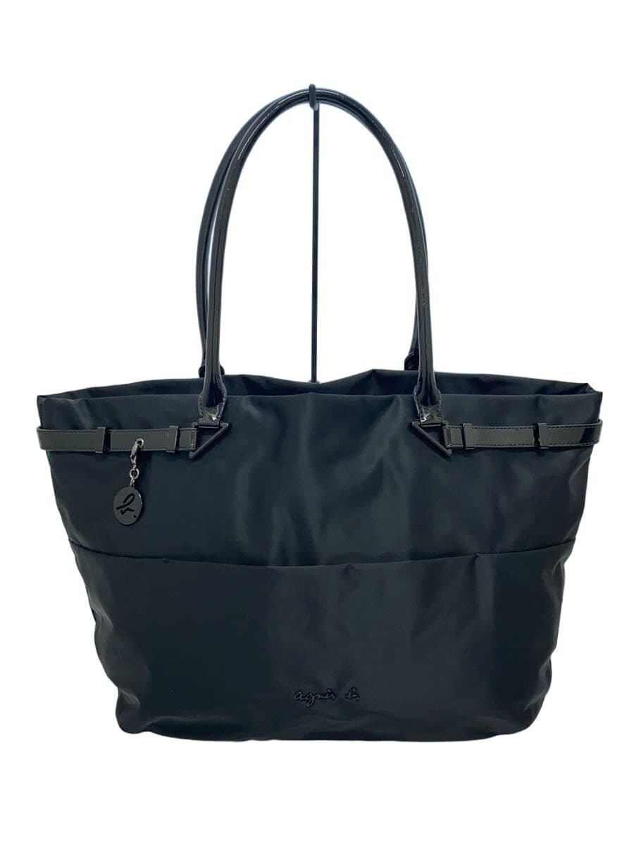 agnes b VOYAGE Tote Bag Nylon BLK Solid CS08-02