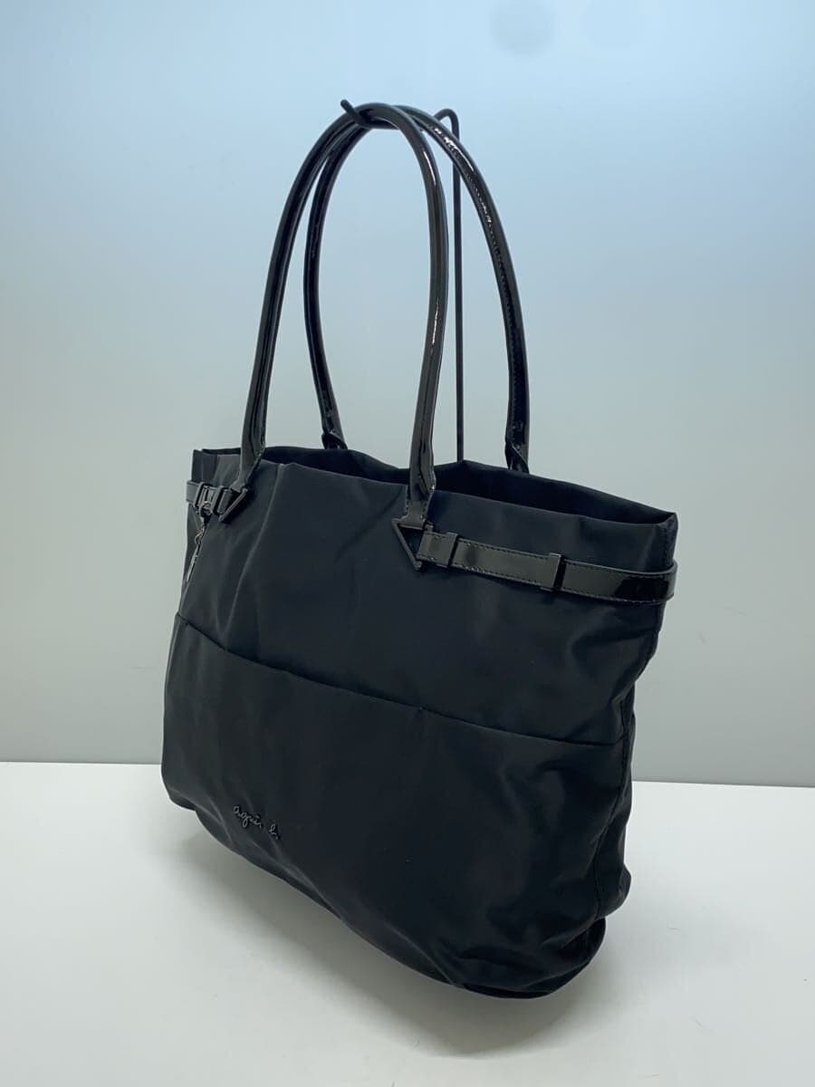 agnes b VOYAGE Tote Bag Nylon BLK Solid CS08-02 2