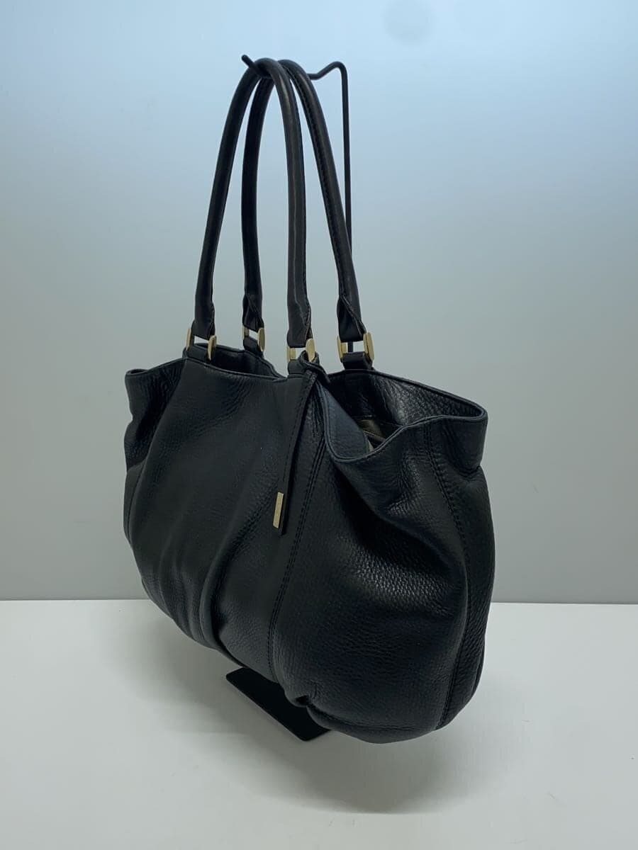 GINZA Kanematsu Tote Bag Leather BLK Solid 2