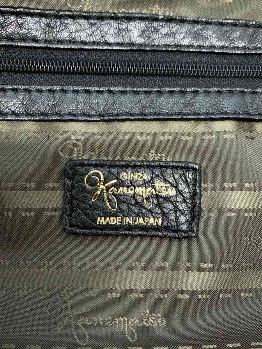 GINZA Kanematsu Tote Bag Leather BLK Solid 5