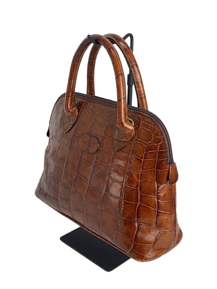 BALLY Handbag Leather BRW All Over Pattern 2