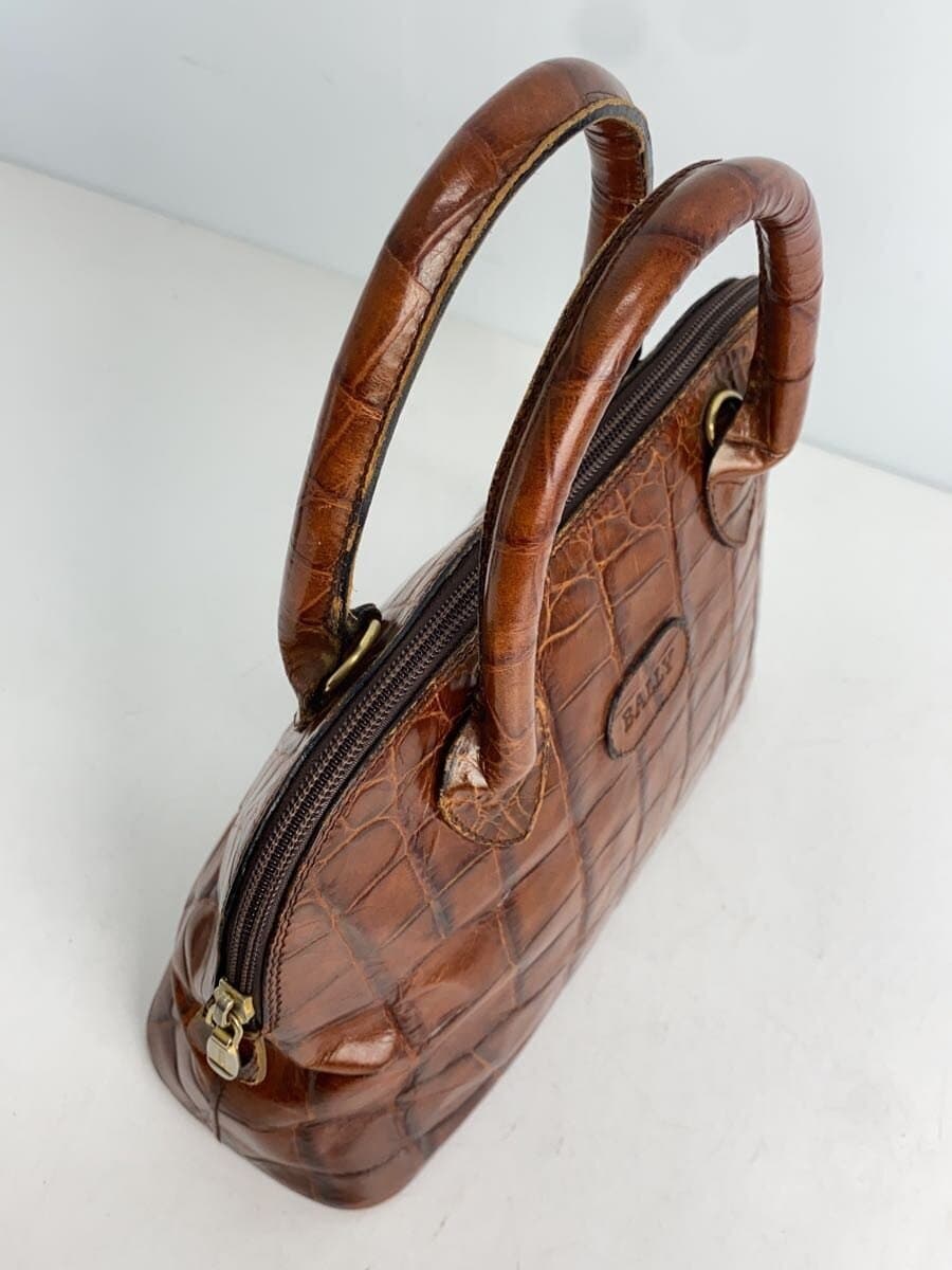 BALLY Handbag Leather BRW All Over Pattern 7