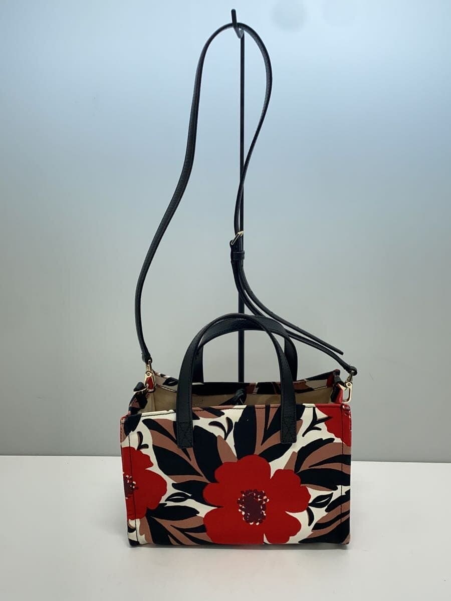 kate spade new york Handbag Canvas RED Floral 3