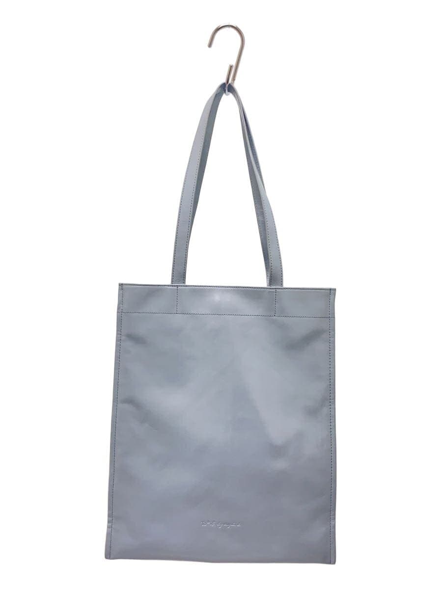 To b. by agnes b tote bag cow leather BLU plain 6255WX31