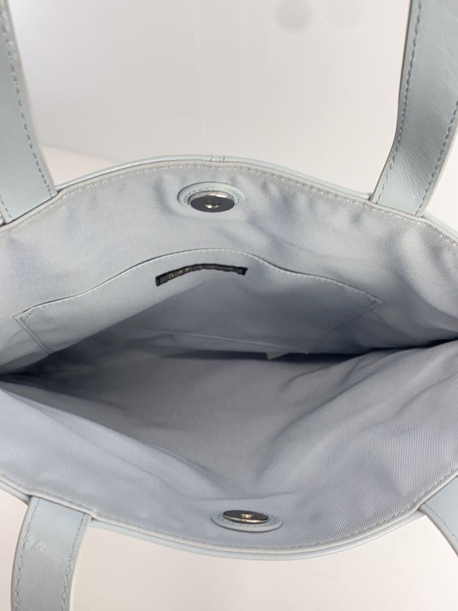 To b. by agnes b tote bag cow leather BLU plain 6255WX31 6