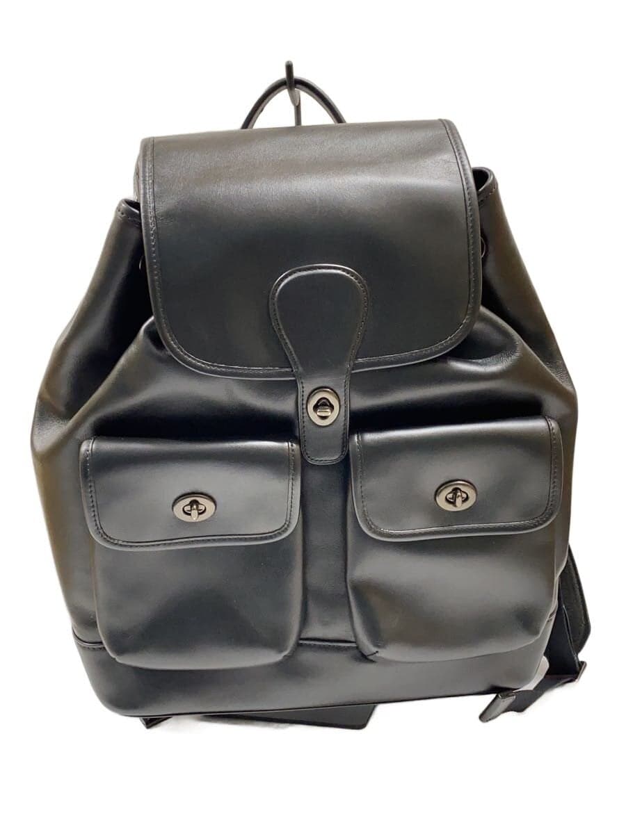 COACH Backpack Leather BLK Solid