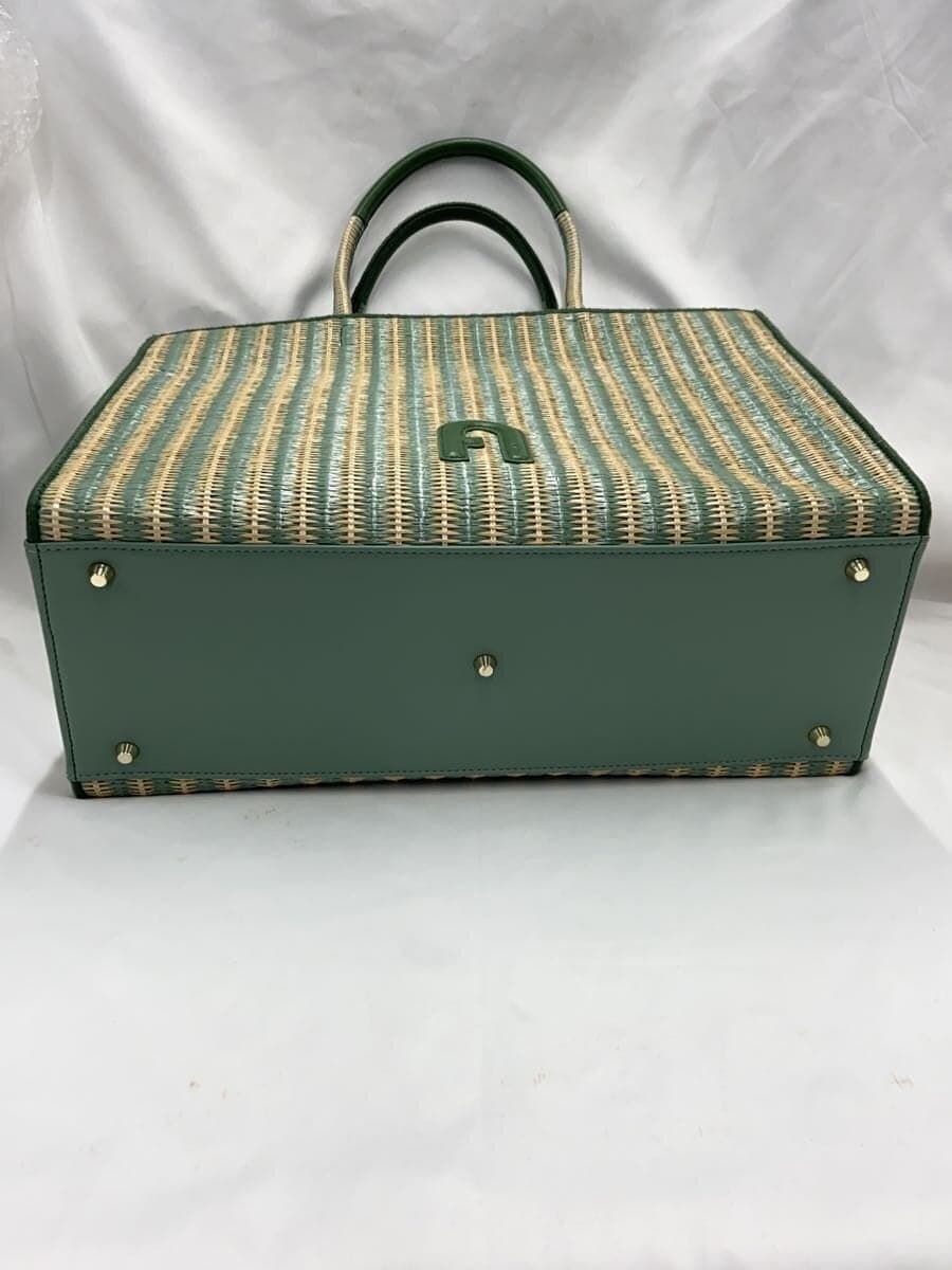 FURLA Basket Bag Tote Bag GRN Solid 4