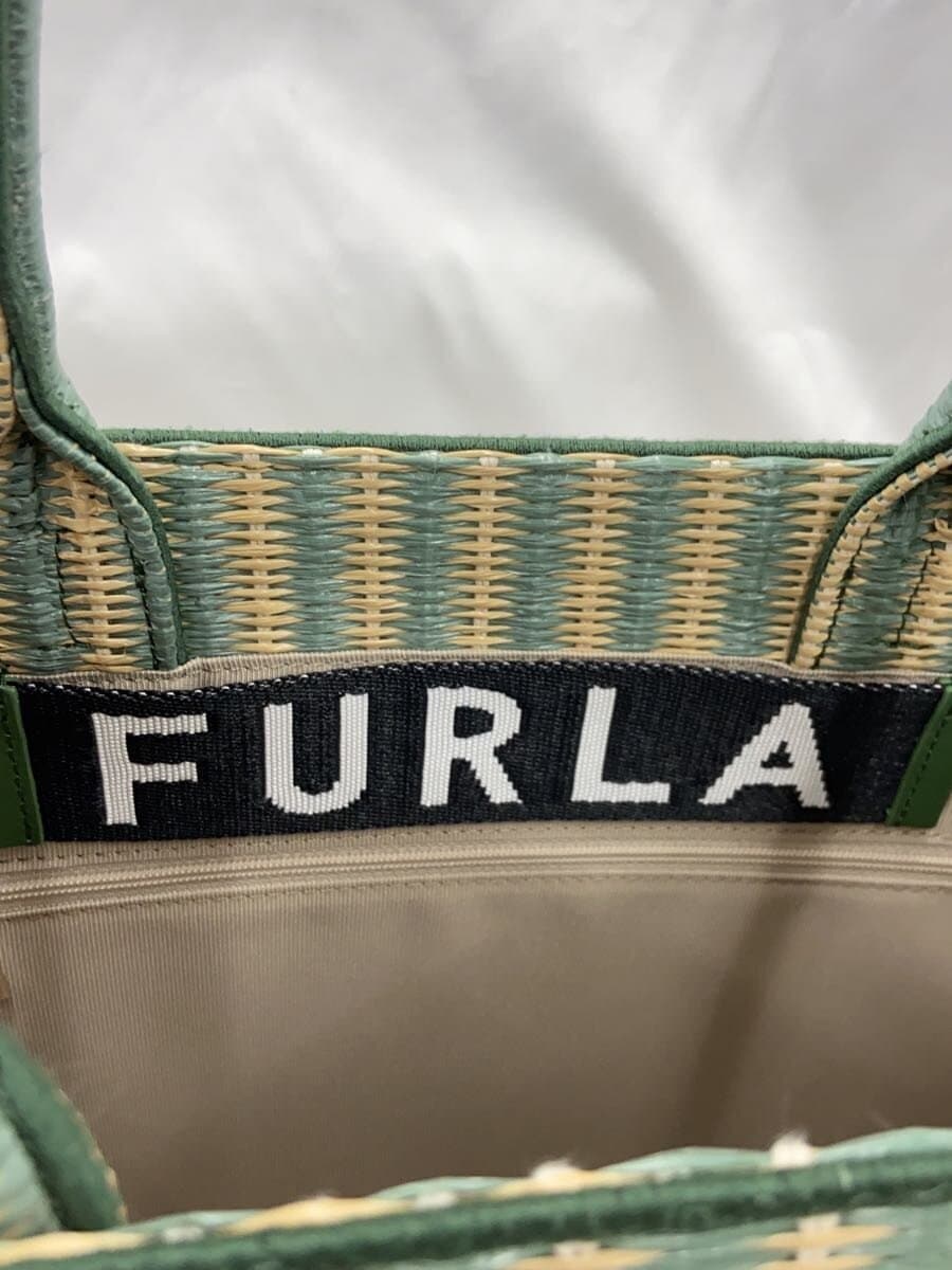 FURLA Basket Bag Tote Bag GRN Solid 5