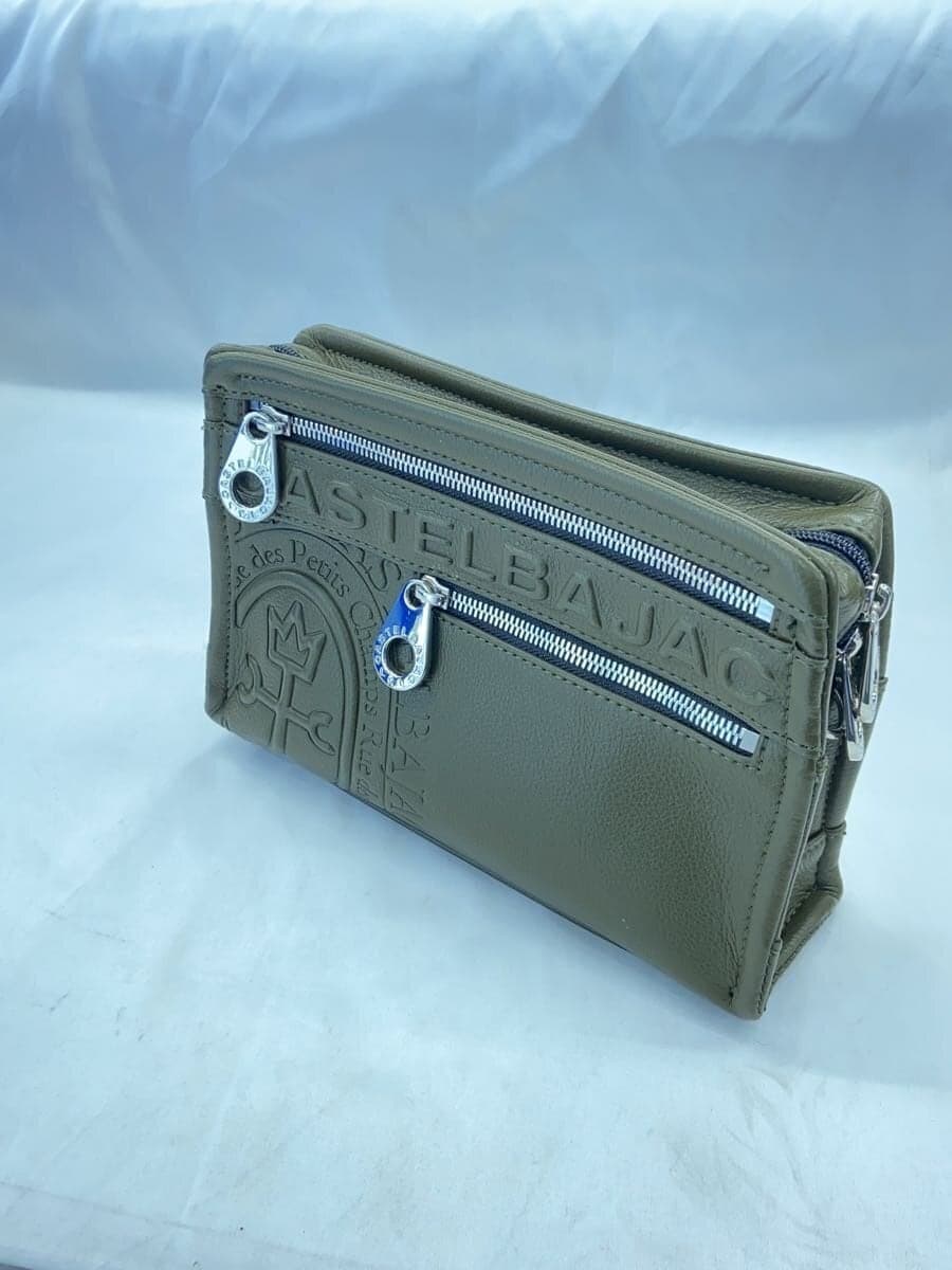 CASTELBAJAC Shoulder Bag Leather KHK Solid 045113 2