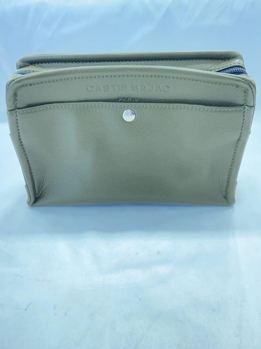 CASTELBAJAC Shoulder Bag Leather KHK Solid 045113 3