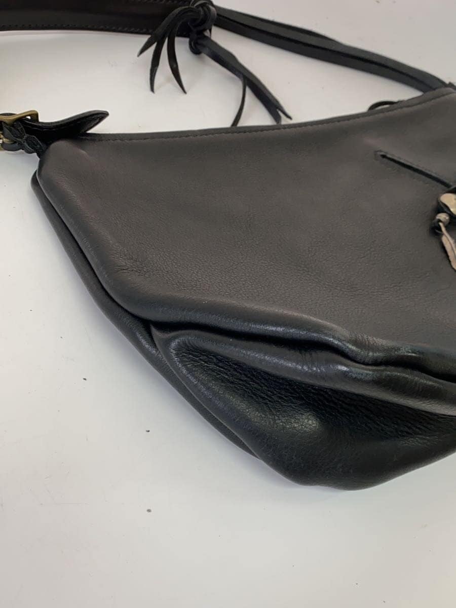 Other Brand Shoulder Bag Leather BLK Solid 2