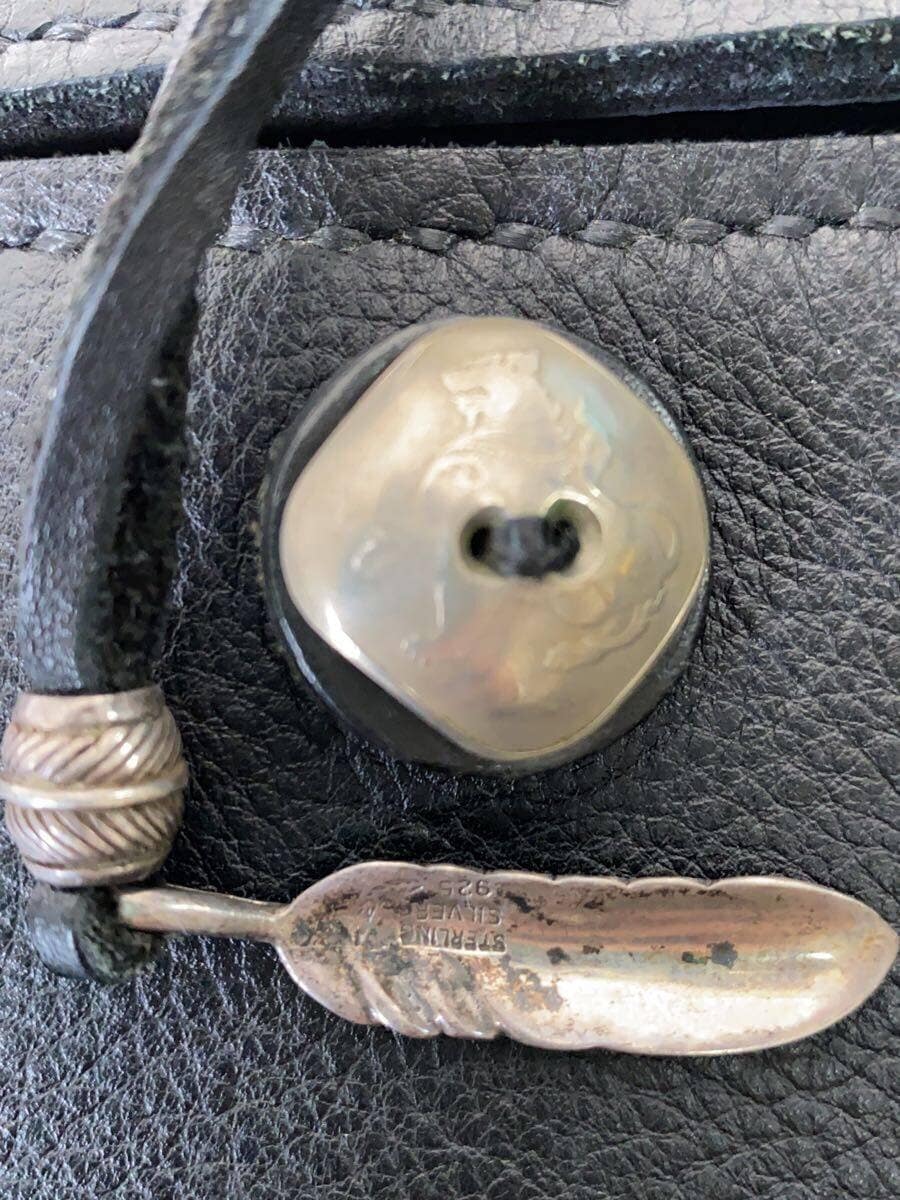 Other Brand Shoulder Bag Leather BLK Solid 4