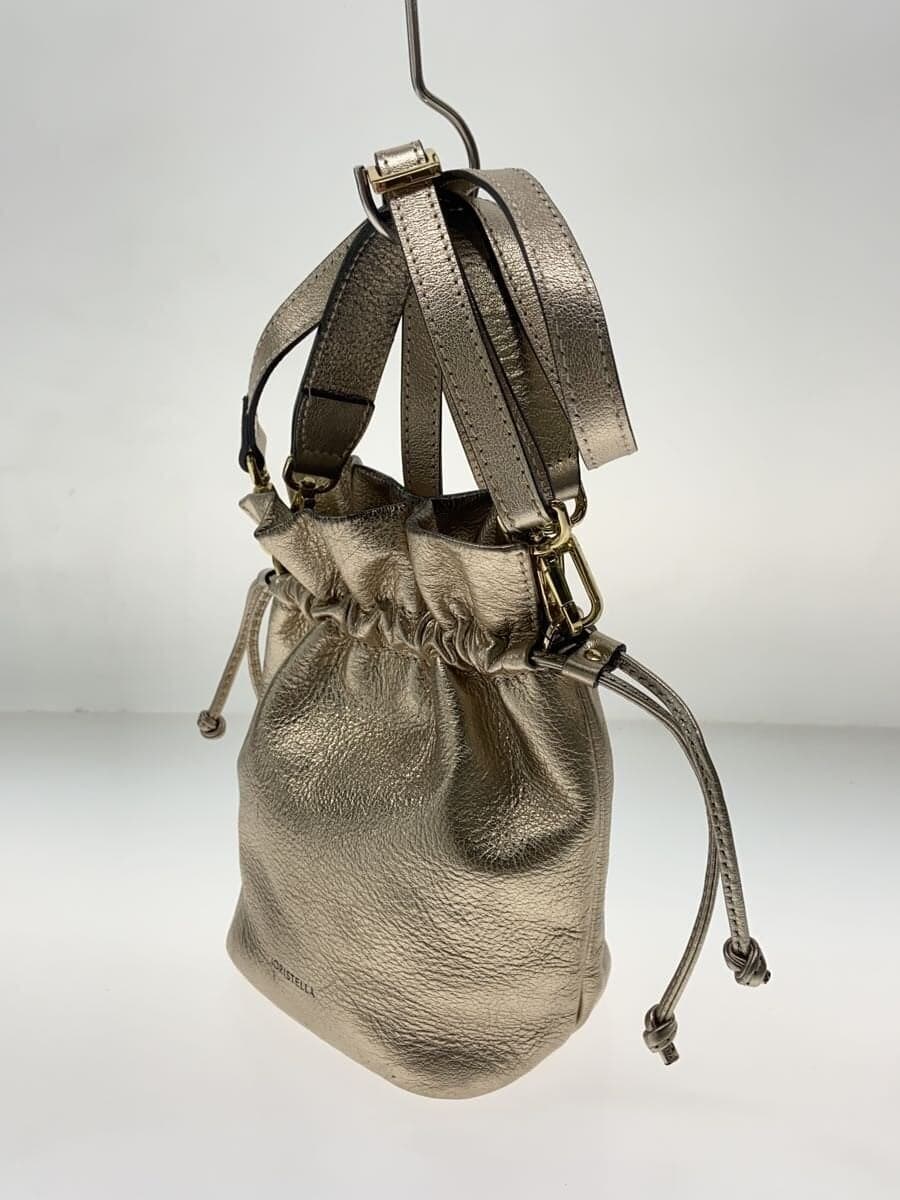 LORISTELLA2-Way Drawstring Type Shoulder Bag Leather GLD 2