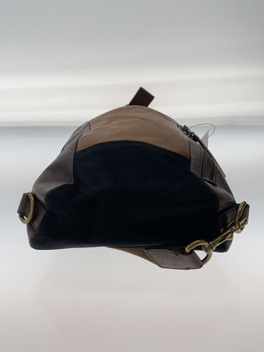 COACH Body Bag Shoulder Bag Leather Suede Brown Black 70796 4