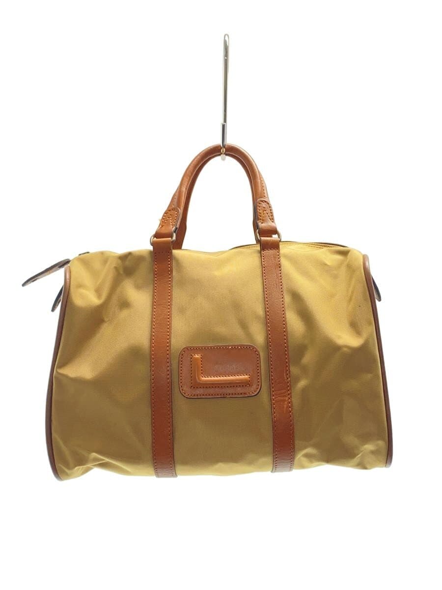 LANCEL Boston Bag BEG Solid MADE IN FRANCE Made in France With Stain