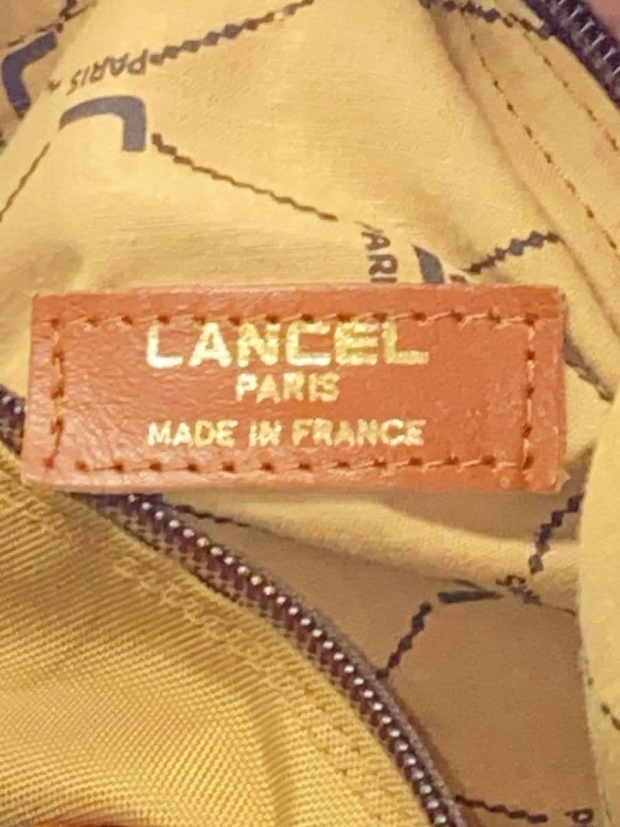 LANCEL Boston Bag BEG Solid MADE IN FRANCE Made in France With Stain 5