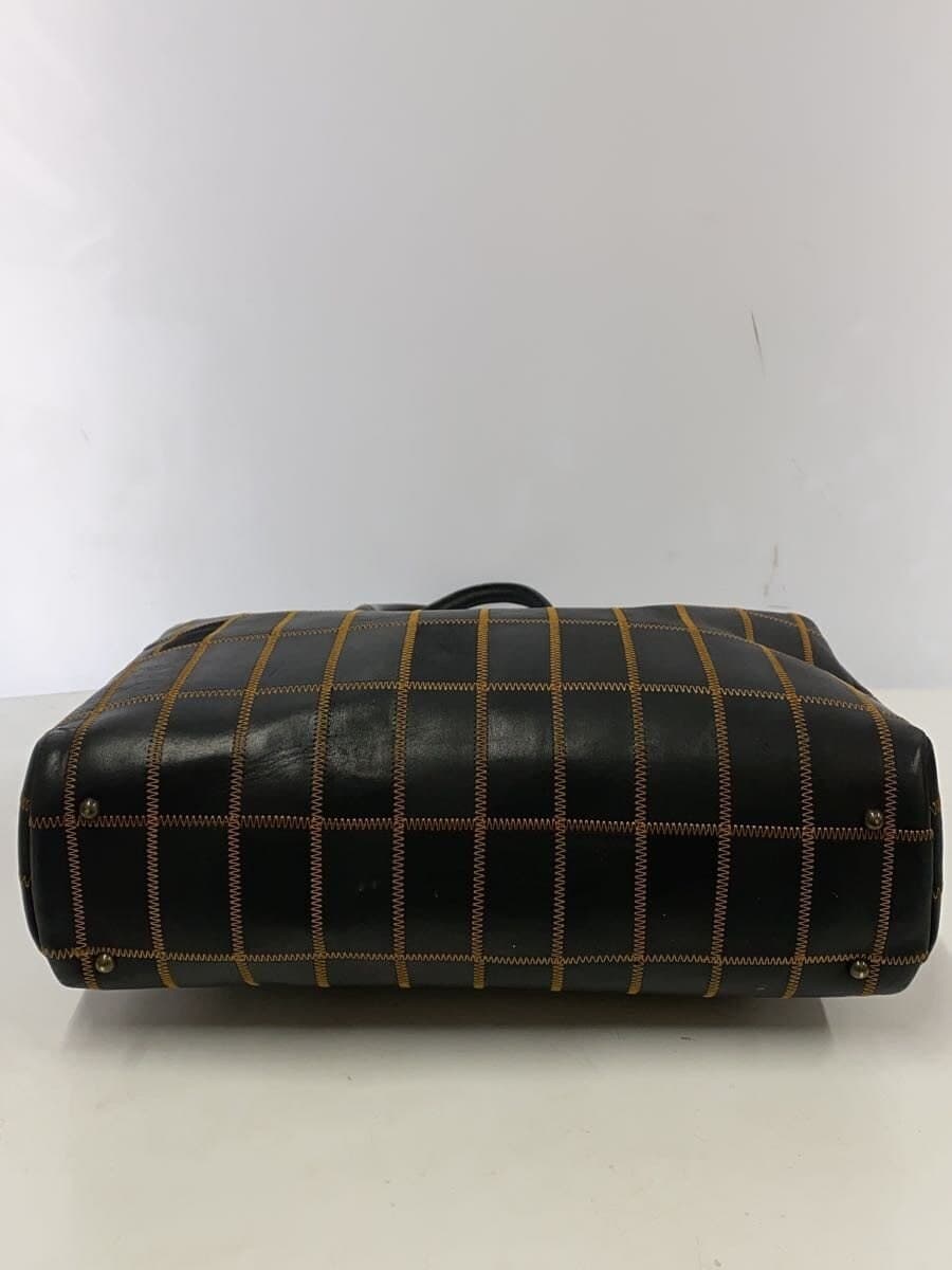 TRION Hanshin Taigase Panel Tote Bag Leather BLK 4