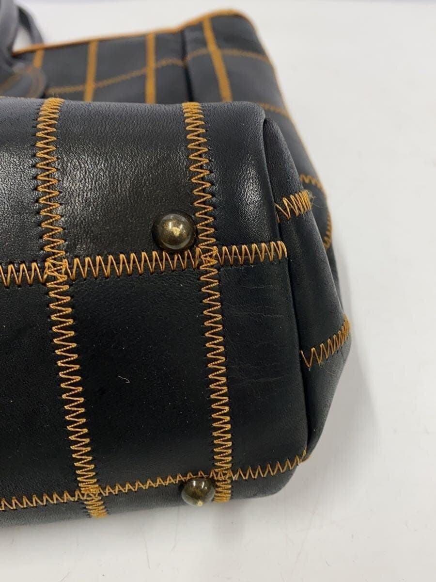 TRION Hanshin Taigase Panel Tote Bag Leather BLK 8