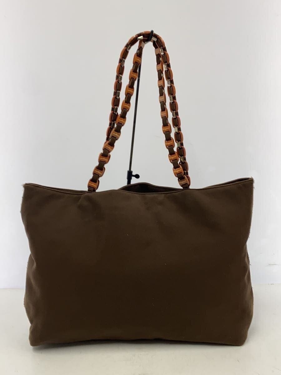 Salvatore Ferragamo Logo Chain Tote Bag Cotton BRW Solid Color AU-21 8229 3